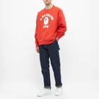 A Bathing Ape Men's Relaxed College Crew Sweat in Red