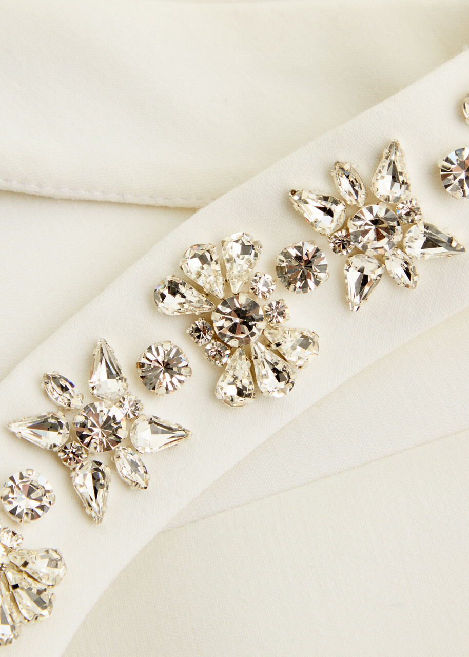 Huishan Zhang Eileen Crystal-embellished Crepe Mini Dress White