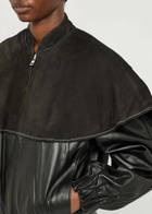 JW Anderson Cape-effect Leather Jacket Black