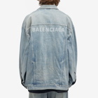 Balenciaga Men's Oversized Logo Denim Jacket in Organic Selvedge Denim