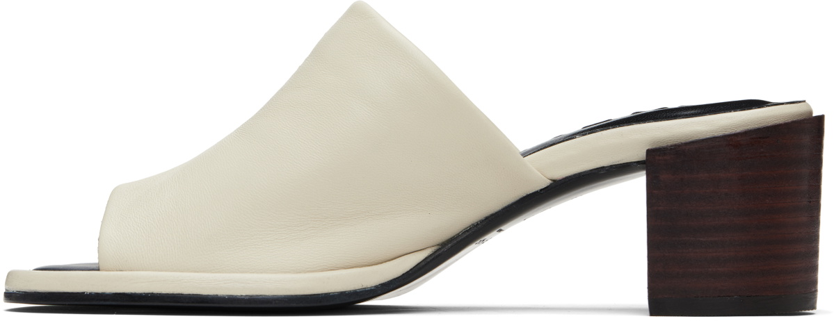 BY FAR Off-White Francisco Lamb Nappa Heeled Sandals
