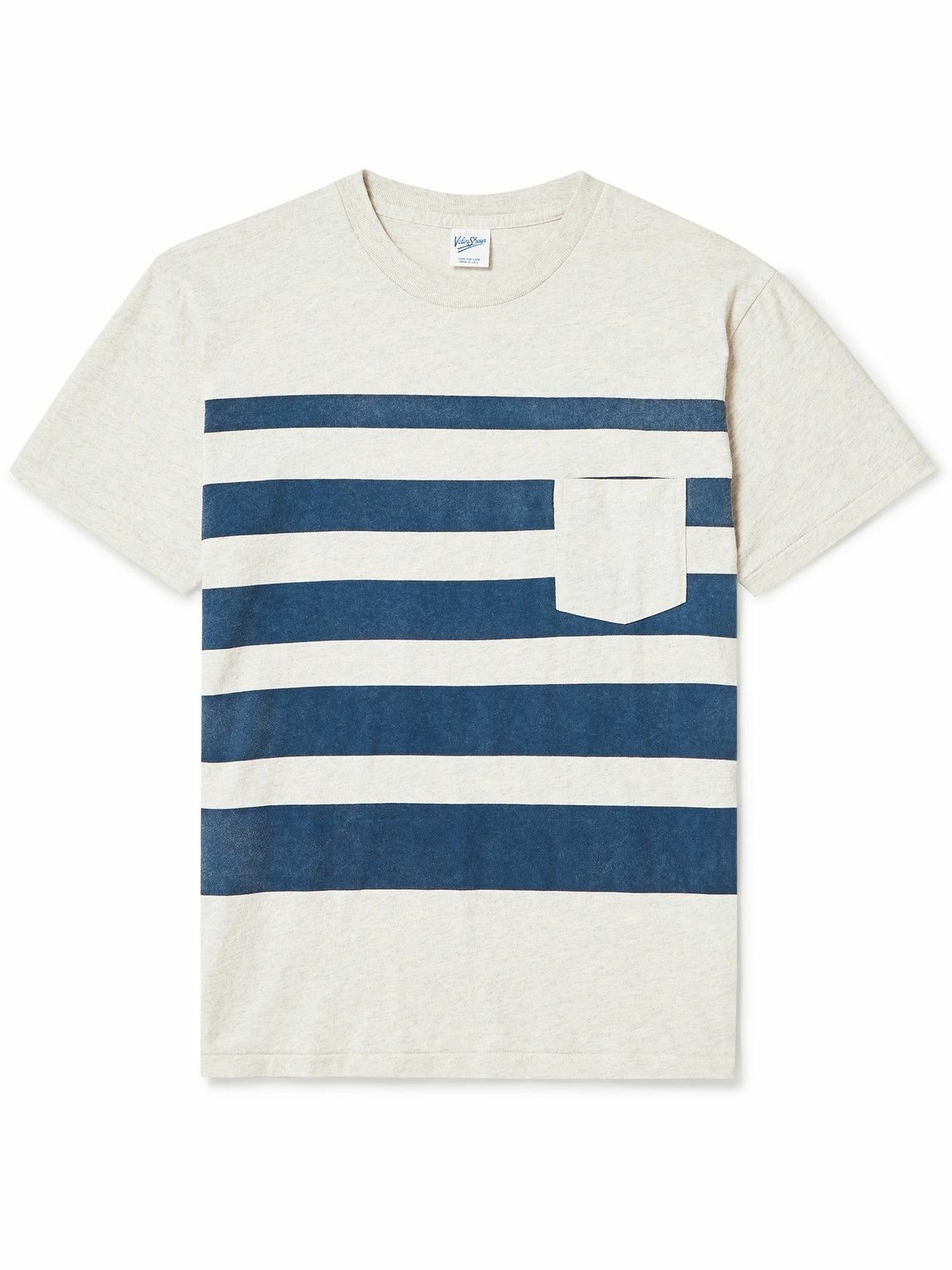 Photo: Velva Sheen - Slim-Fit Striped Cotton-Blend Jersey T-Shirt - Multi