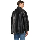 R13 Black Lambskin Oversized Cowboy Shirt