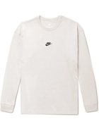 Nike - Logo-Embroidered Cotton-Jersey T-Shirt - Neutrals