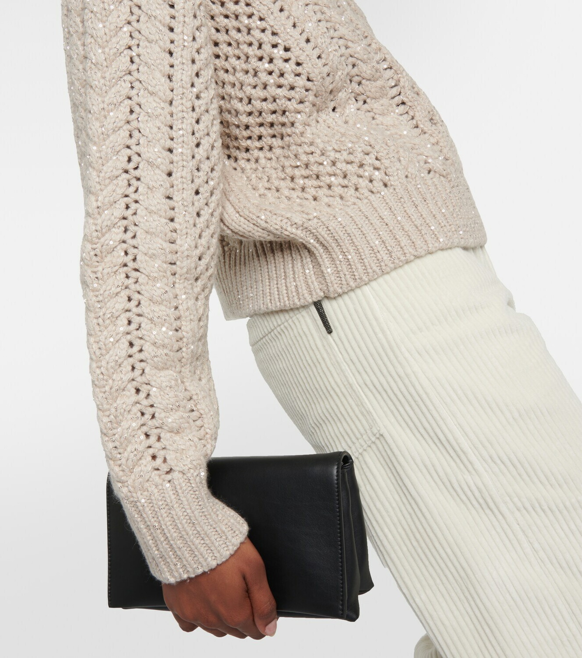 Brunello Cucinelli Cable-knit cashmere-blend sweater