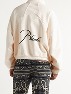 RHUDE - Logo-Embroidered Loopback Cotton-Jersey Half-Zip Sweatshirt - Neutrals