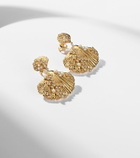 Sydney Evan Scallop Shell 14kt gold (585/1000) earrings with diamonds and pearls