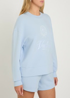Varley Rasco Namesake Embroidered Stretch-jersey Sweatshirt Light Blue
