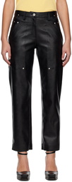 Stella McCartney Black Kick Flare Faux-Leather Trousers