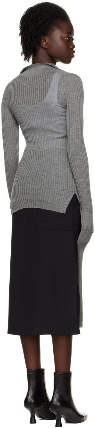 Quira SSENSE Exclusive Gray Spread Collar Cardigan