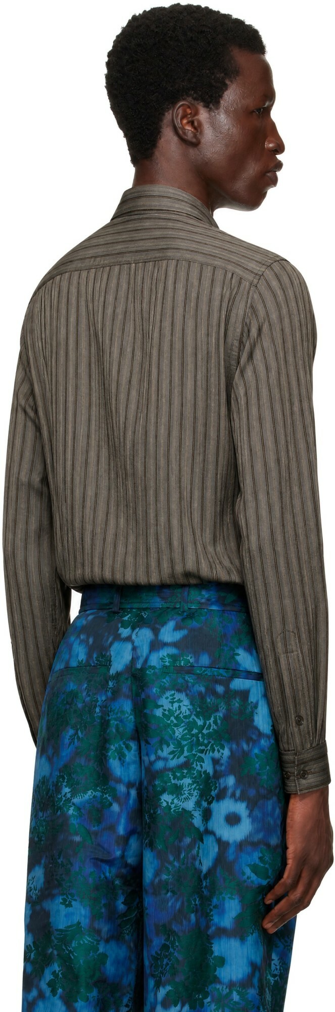 Dries Van Noten Gray Viscose Zip Shirt