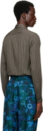Dries Van Noten Gray Viscose Zip Shirt