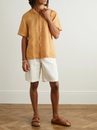 Hartford - Palm Mc Pat Camp-Collar Linen Shirt - Orange