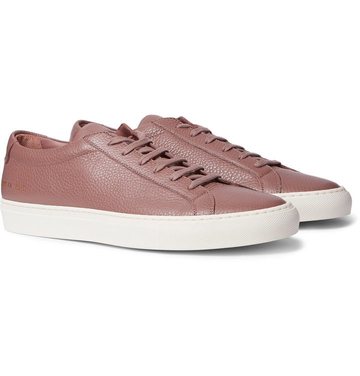 Photo: Common Projects - Achilles Pebble-Grain Leather Sneakers - Burgundy