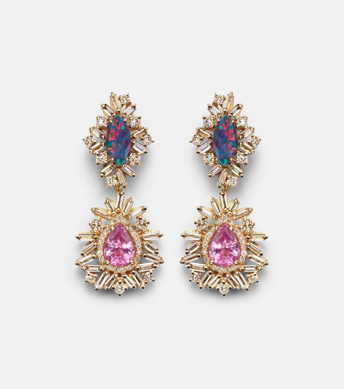 Suzanne Kalan 18kt gold earrings with gemstones