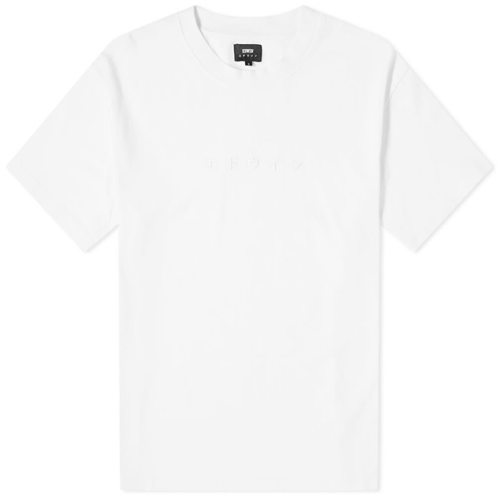 Photo: Edwin Men's Katakana Embroidery T-Shirt in White