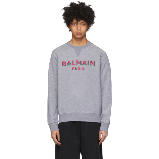 Photo: Balmain Grey 3D Logo Sweatshirt