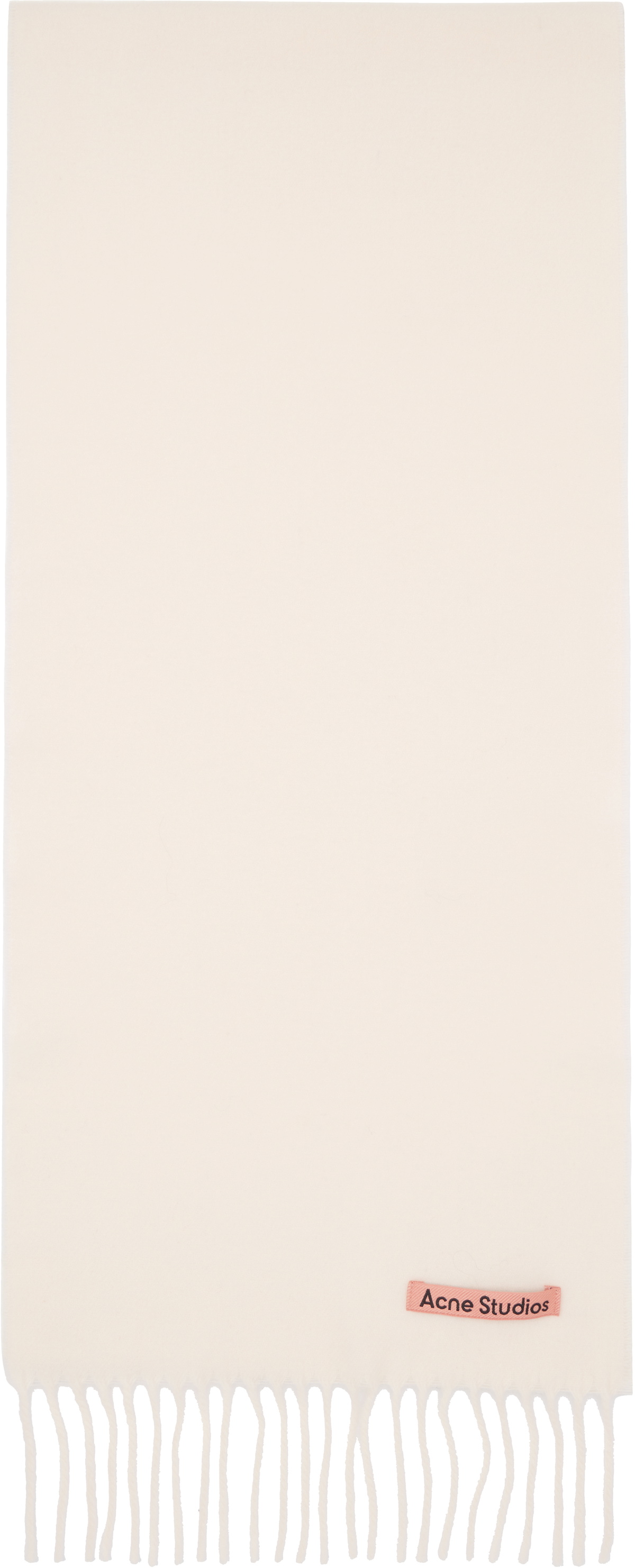 Acne Studios Pink Skinny Fringe Wool Scarf