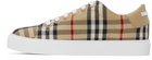 Burberry Beige Check & Leather Sneakers