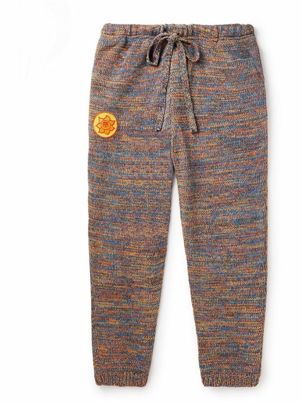 Photo: Camp High - Spectrum Tapered Logo-Appliquéd Recycled-Cotton Sweatpants - Brown
