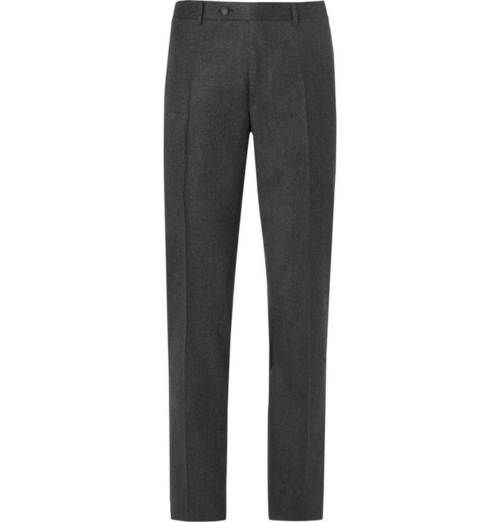 Photo: Canali - Charcoal Slim-Fit Mélange Super 120s Brushed-Wool Suit Trousers - Charcoal