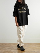 FEAR OF GOD ESSENTIALS - Oversized Logo-Print Cotton-Jersey T-Shirt - Black