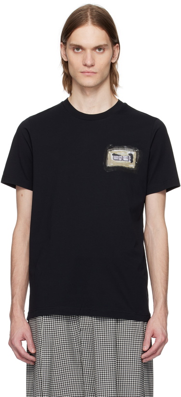 Photo: Marni Black Cotton Small 'Marni' Collage Print T-shirt