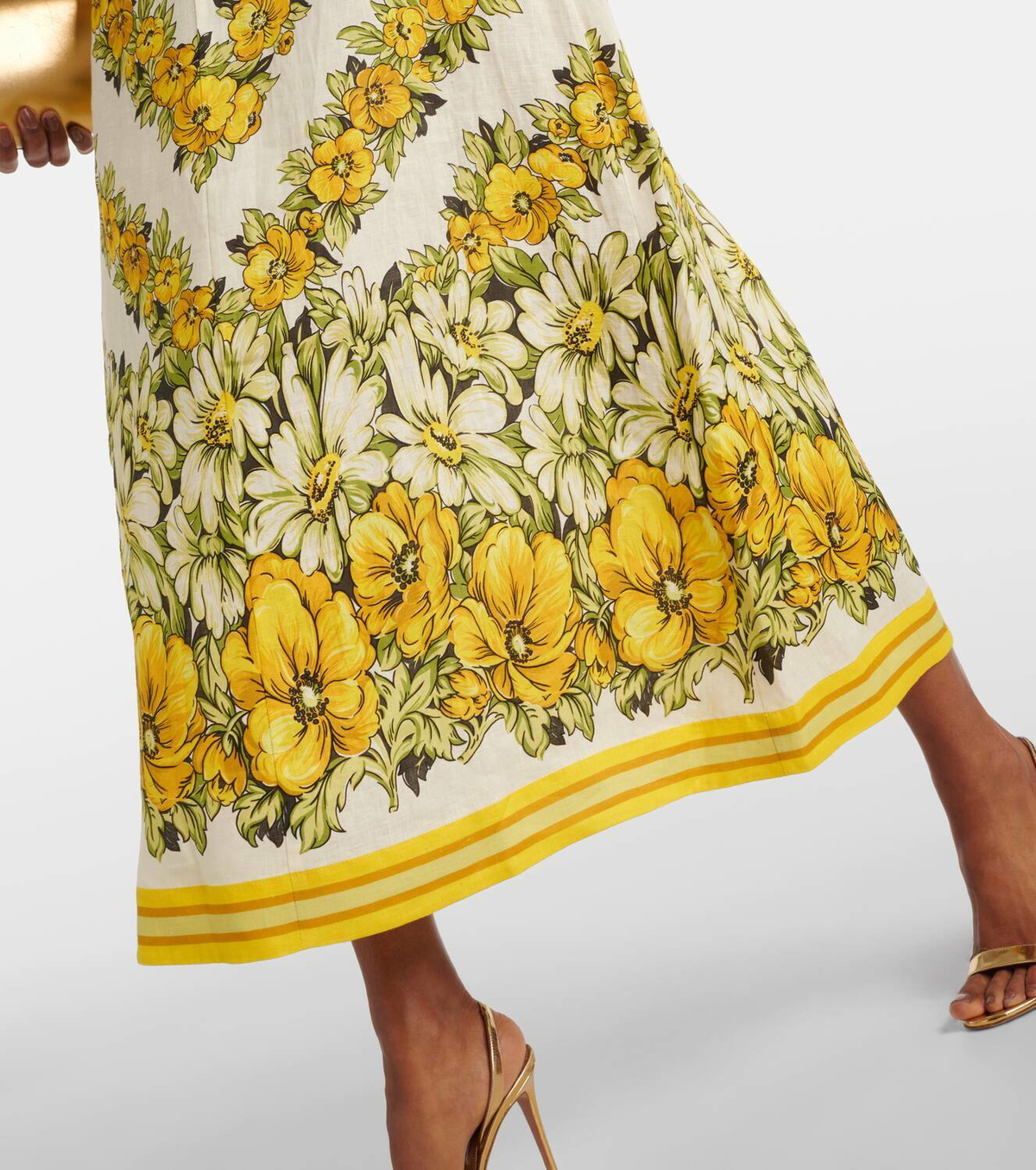 Almais Gisela floral linen midi dress ALMAIS