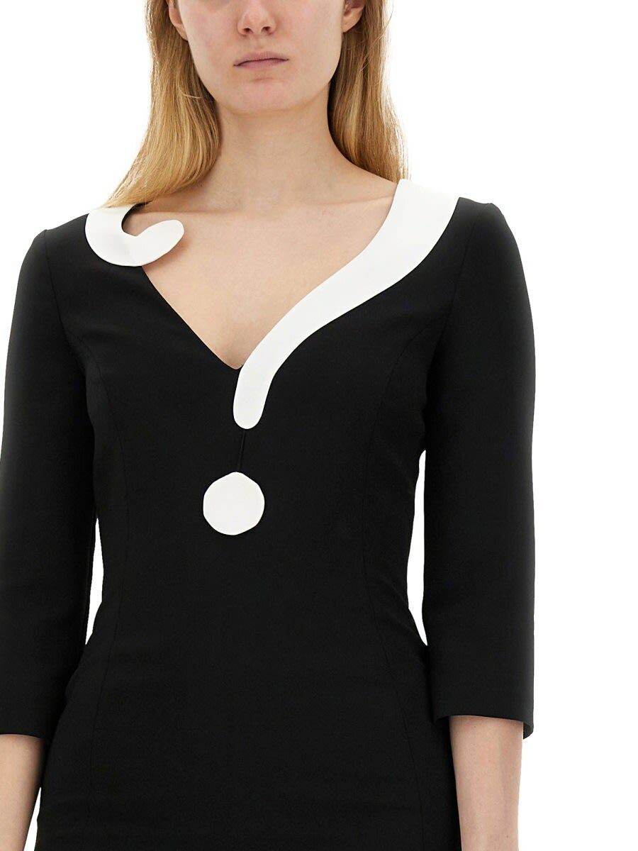【送料&関税込】Moschino Crepe House Symbols Dress !? Moschino Crepe House Symbols Dress !? Moschino