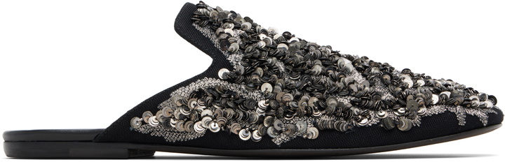 Photo: Dries Van Noten Black Embellished Slippers