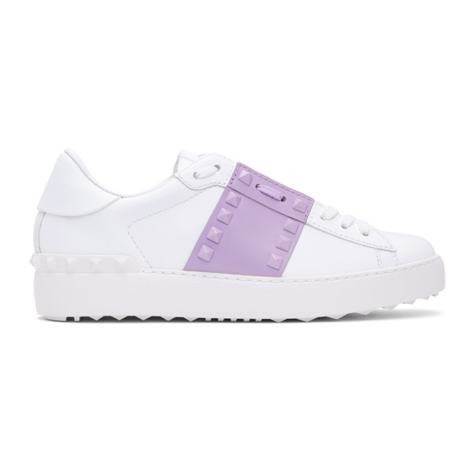 Valentino White and Purple Valentino Garavani Rockstud Open