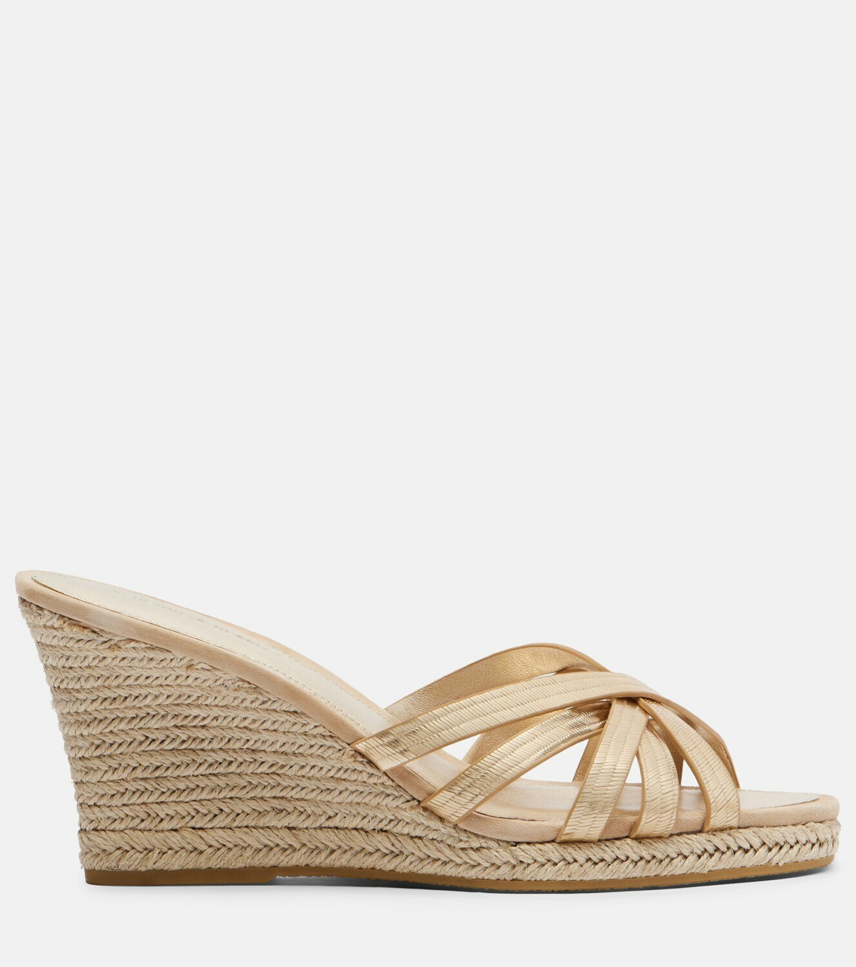Veronica Beard Metallic leather espadrille wedges