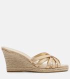 Veronica Beard Metallic leather espadrille wedges