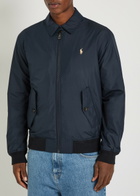 Polo Ralph Lauren Windbreaker Logo Brushed Poplin Bomber Jacket Navy