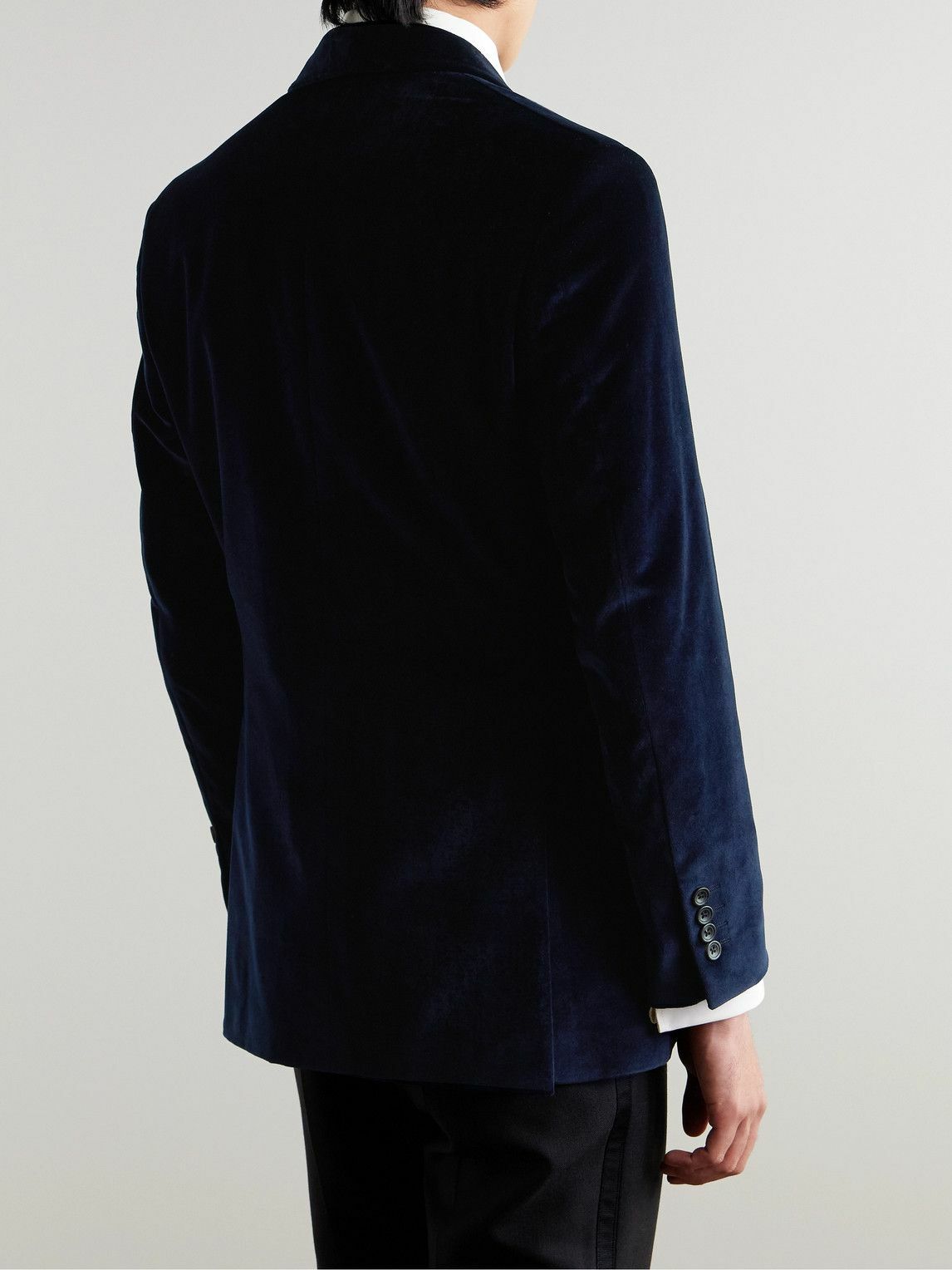 Richard James - Hyde Slim-Fit Cotton-Velvet Tuxedo Jacket - Blue