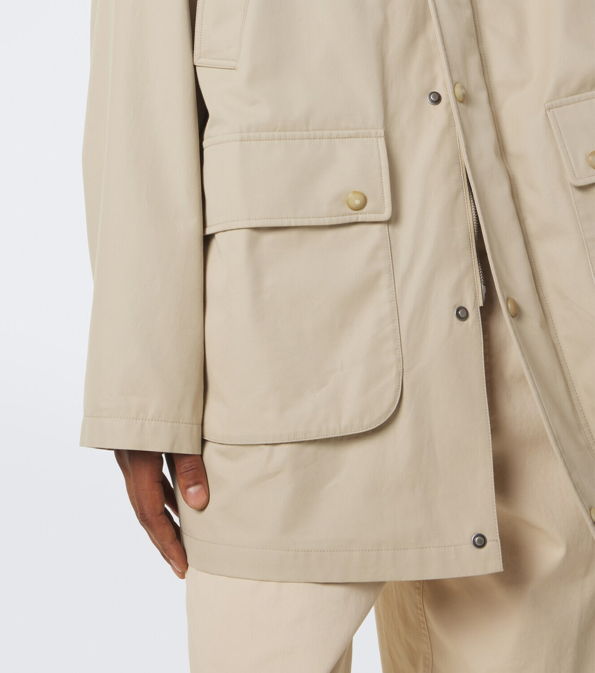 Ralph Lauren Purple Label Hooded cotton twill coat