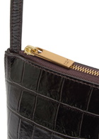 Mansur Gavriel Gaia Crocodile-effect Glossed Leather Shoulder bag - Chocolate - One Size