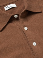 DOPPIAA - Aaric Wool-Blend Polo Shirt - Brown