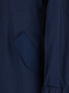 Merci Blue Jacket With Drawstring Hood In Tech Fabric Woman
