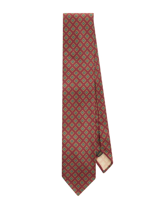 Photo: Rubinacci - 8cm Printed Silk-Twill Tie - Burgundy