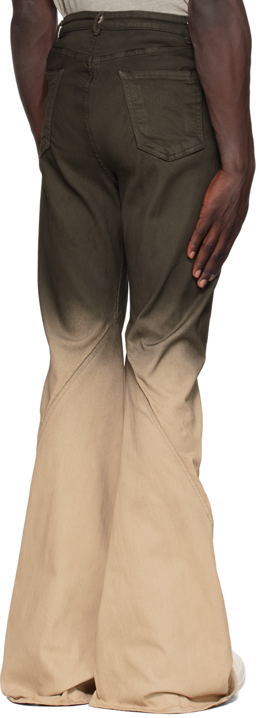 Rick Owens Black & Off-White Bias Bootcut Jeans Rick Owens