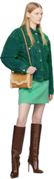 MSGM Green Flocked Denim Jacket