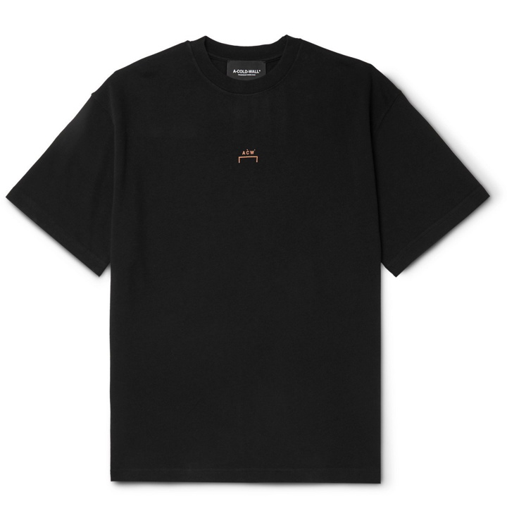 Photo: A-COLD-WALL* - Printed Cotton-Jersey T-Shirt - Black