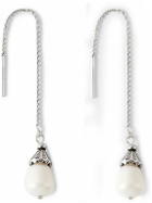 SAINT LAURENT - Oxidised Silver-Tone Faux Pearl Earrings