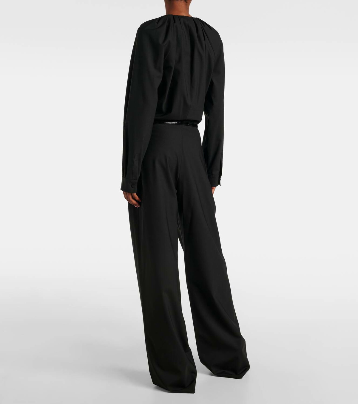 Gucci Women Black Stretch Wool Jumpsuit
