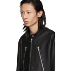 Maison Margiela Black Leather Classic Five-Zip Jacket