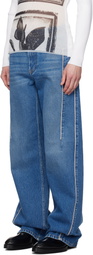 Jean Paul Gaultier Blue 'The Belted Denim' Jeans