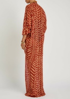 Johanna Ortiz Sensory Tapestry Patterned Georgette Maxi Kaftan Dress Red