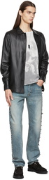 Enfants Riches Déprimés Black Leather Button-Down Shirt Jacket