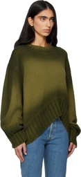The Attico Green Sprayed Wool Cashmere Sweater